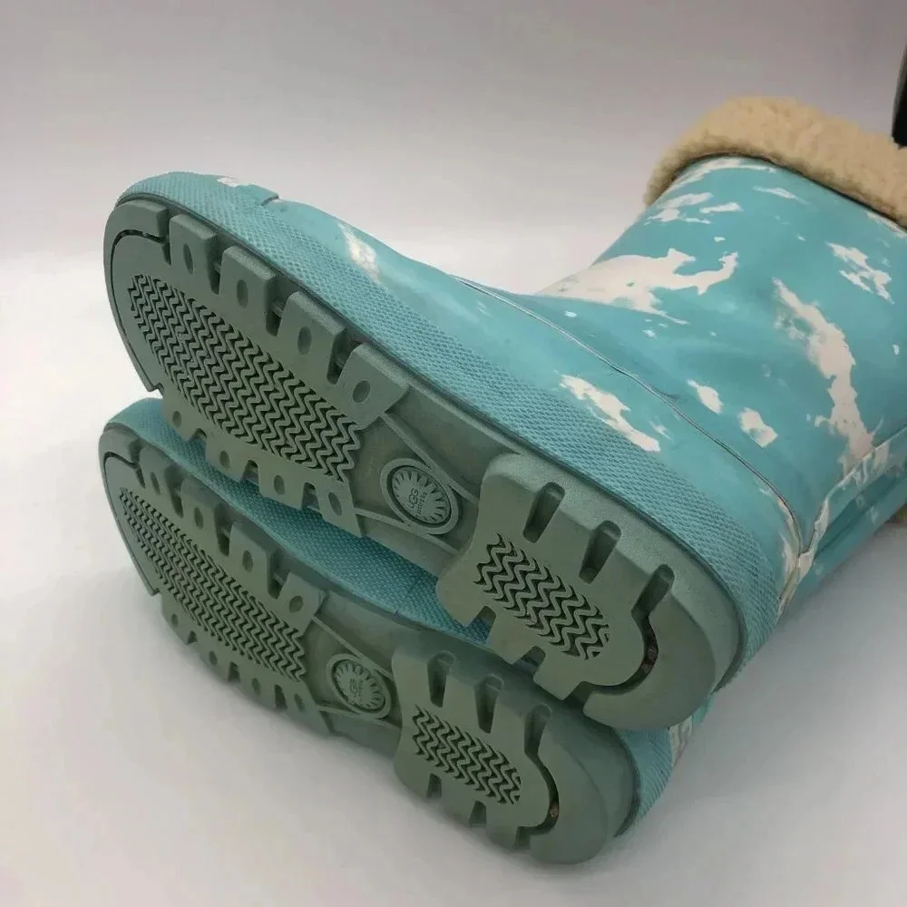Size 3 Blue White UGG Rain Boots